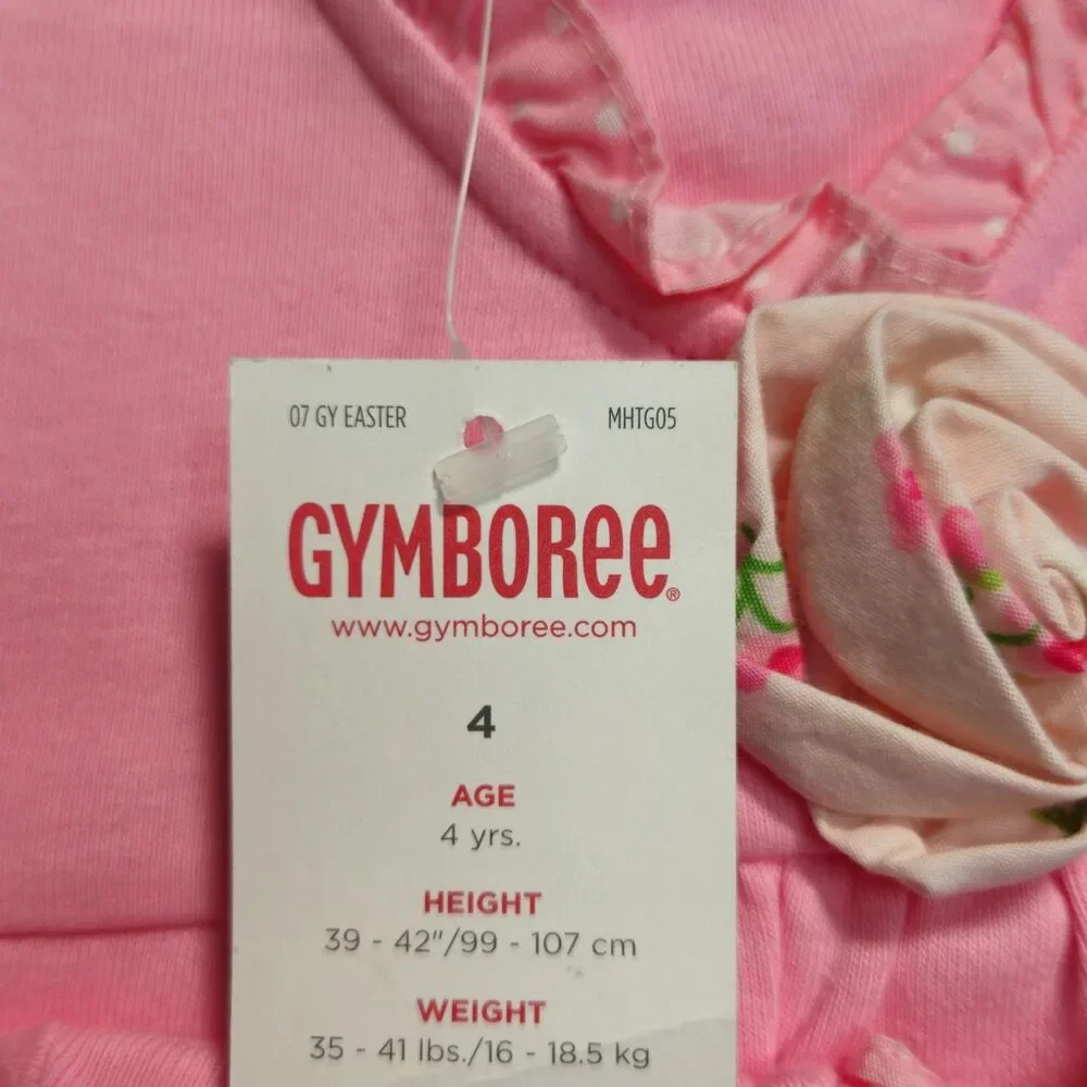 Vintage Gymboree Top Girls Size Pink 100% Cotton Tunic Ruffles Girly Y2K NWT